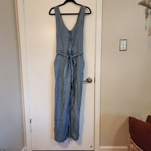 Vanilla Star Chambray Zipper Jumpsuit Large
